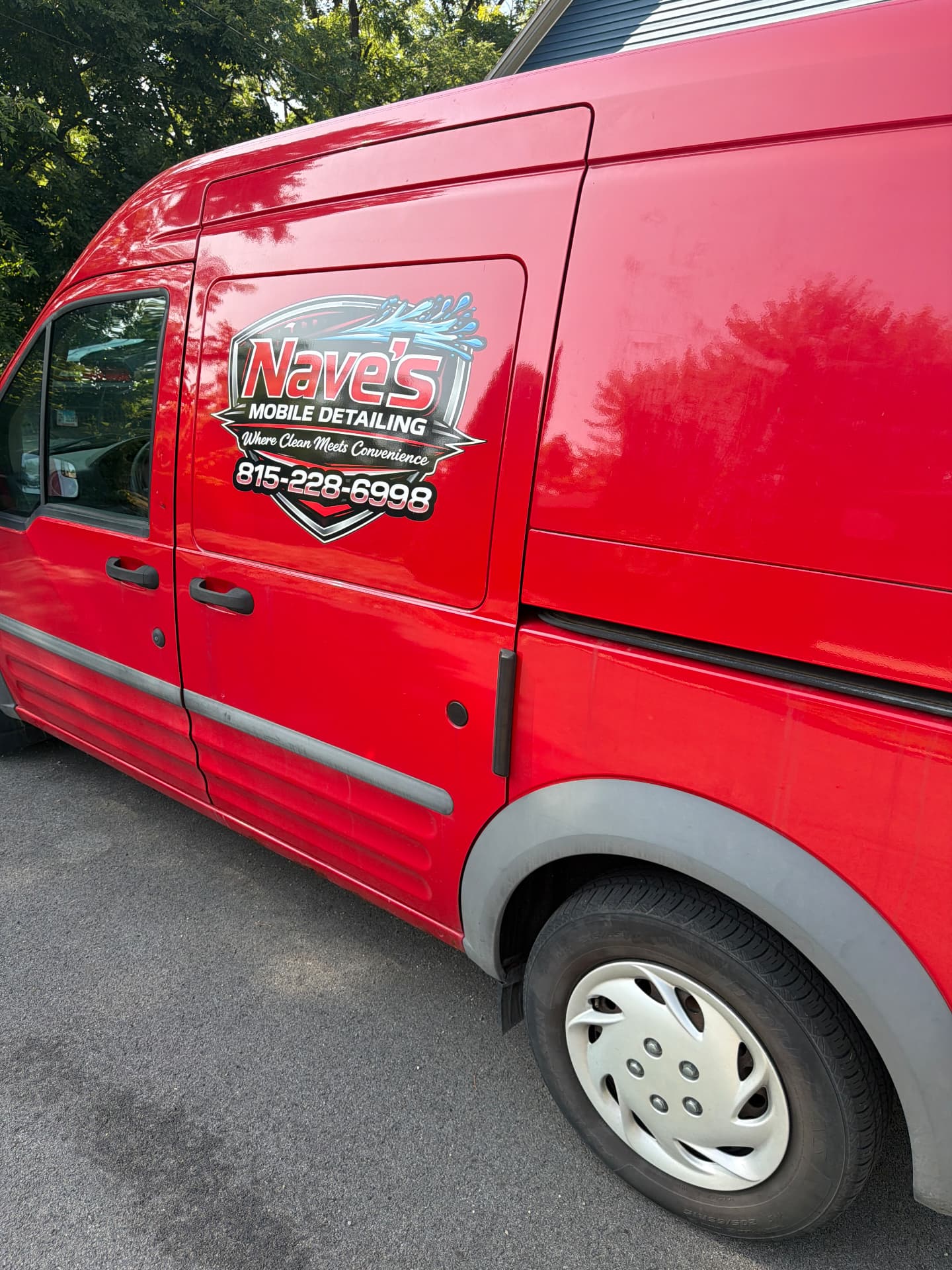 Nave's Mobile Detailing service van with logo decal